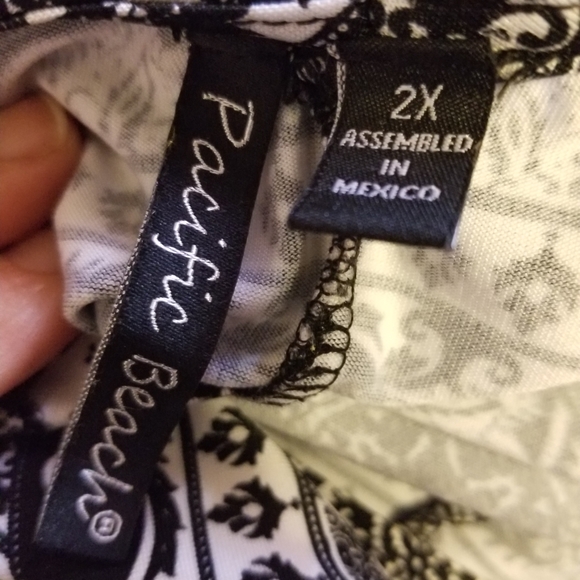 Pacific beach black white print swim coverup dress 
W pocket 2X womens plus - Picture 6 of 7
